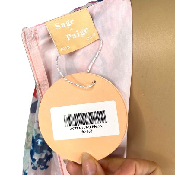 NWT Sage + Paige Wildflower Forever Floral Puff Sleeve Mini Dress SZ S - Picture 10 of 11